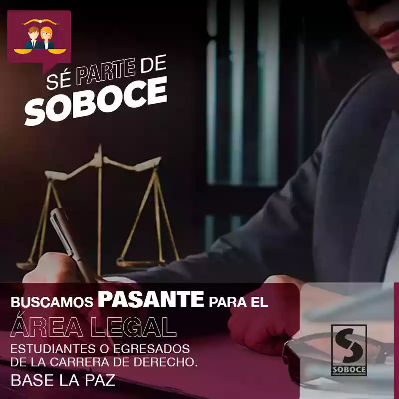 PASANTE PARA EL ÁREA LEGAL SOBOCE