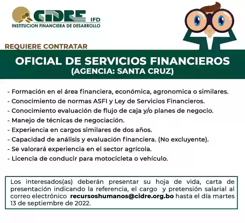 OFICIAL DE SERVICIOS FINANCIEROS CIDRE