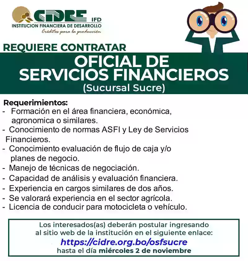 OFICIAL DE SERVICIOS FINANCIEROS CIDRE